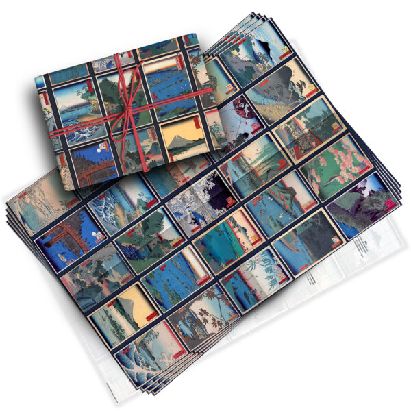 Vintage Japanese Prints Pack of 4 Folded Gift Wrap Sheets