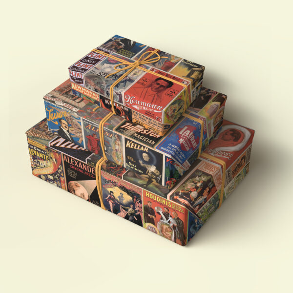 Vintage Magic Posters Pack of 4 Folded Gift Wrap Sheets