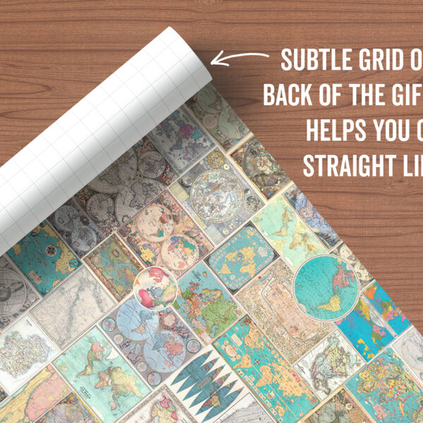Vintage Maps Pack of 4 Folded Gift Wrap Sheets