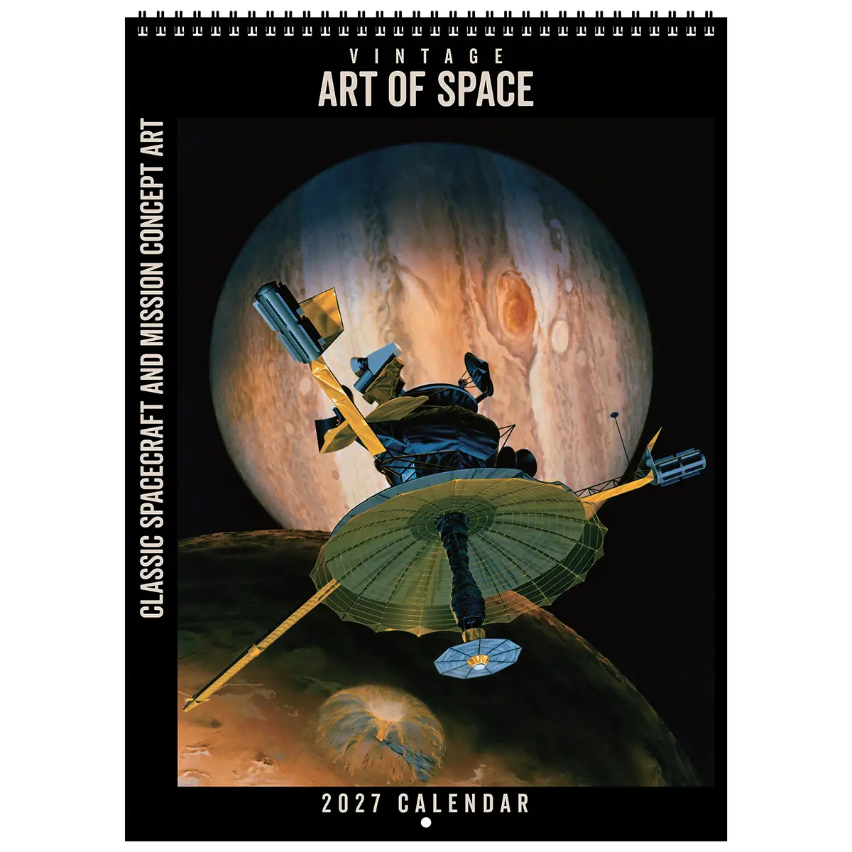 Front cover of the 2027 Vintage Art of Space Deluxe Wall Calendar