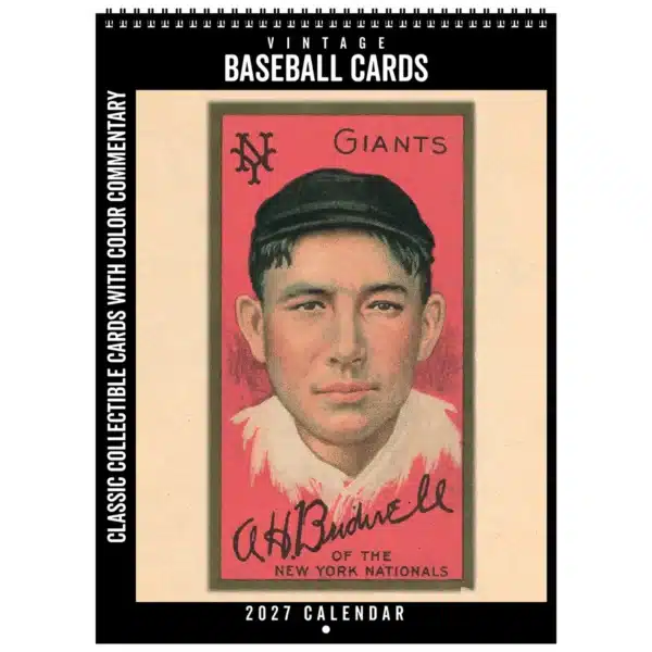 Front cover of the 2027 Vintage Baseball Cards Deluxe Wall Calendar
