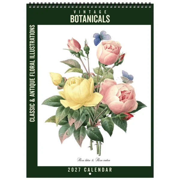 Front cover of the 2027 Vintage Botanicals Deluxe Wall Calendar