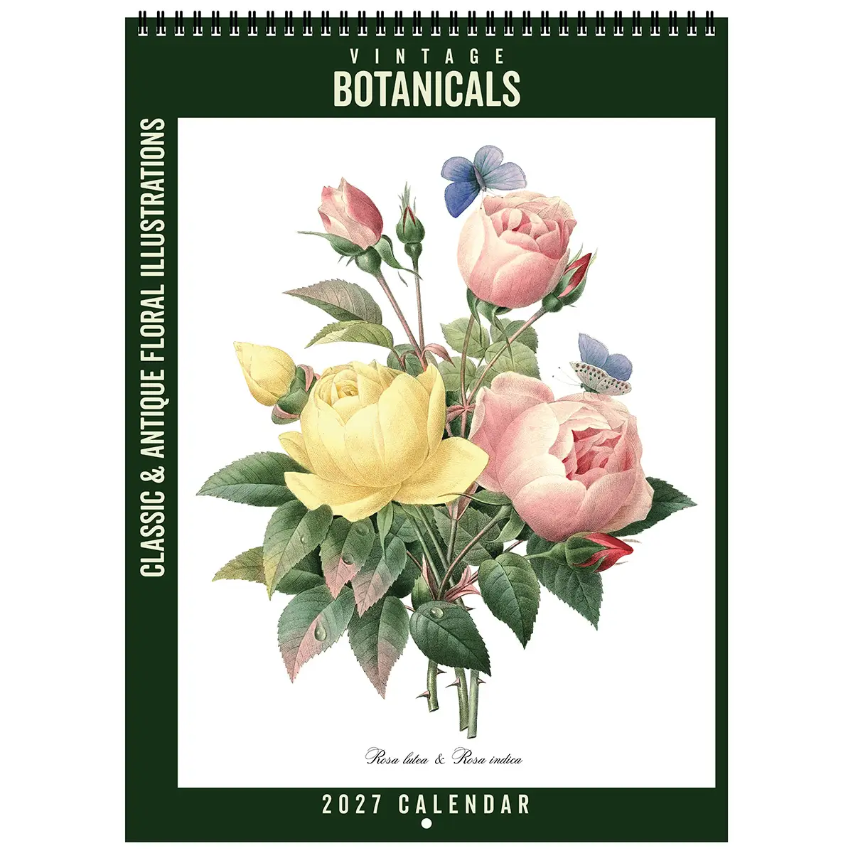 Front cover of the 2027 Vintage Botanicals Deluxe Wall Calendar