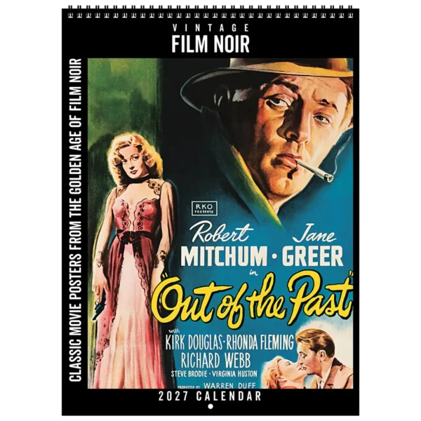 Front cover of the 2027 Vintage Film Noir Deluxe Wall Calendar