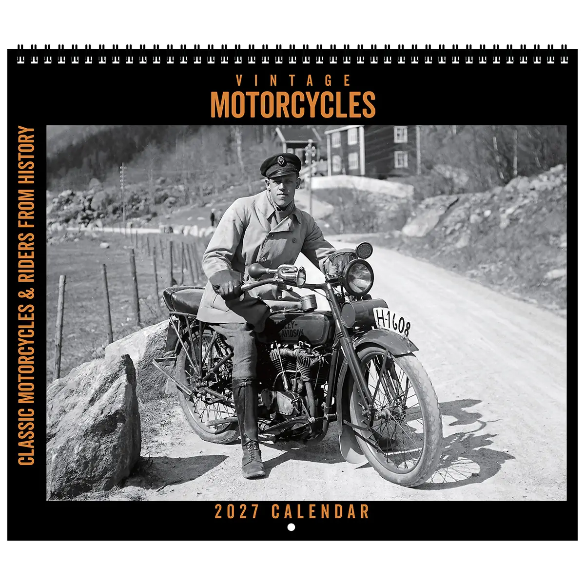 Front cover of the 2027 Vintage Motorcycles Deluxe Wall Calendar
