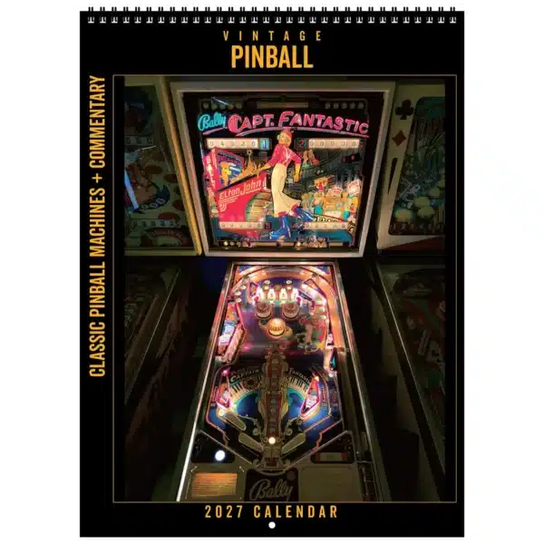 Front cover of the 2027 Vintage Pinball Deluxe Wall Calendar