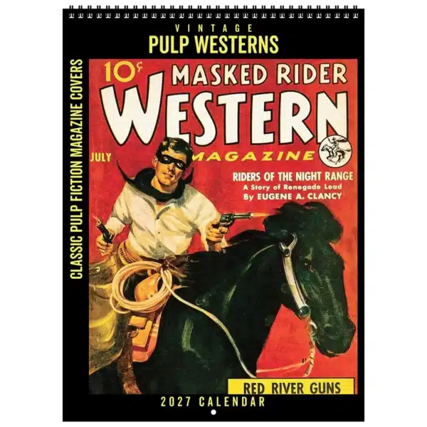 Front cover of the 2027 Vintage Pulp Westerns Deluxe Wall Calendar