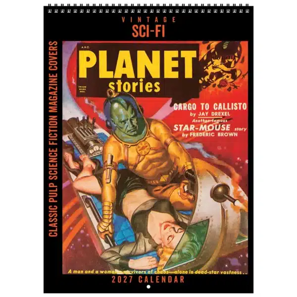 Front cover of the 2027 Vintage Sci-Fi Deluxe Wall Calendar