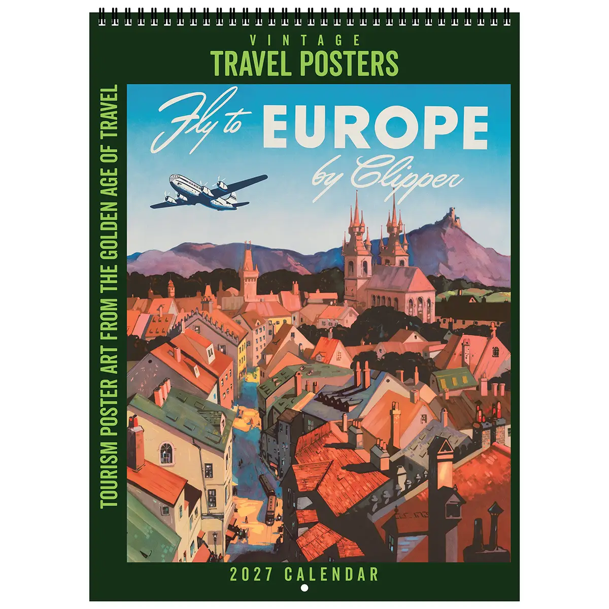 Front cover of the 2027 Vintage Travel Posters Deluxe Wall Calendar