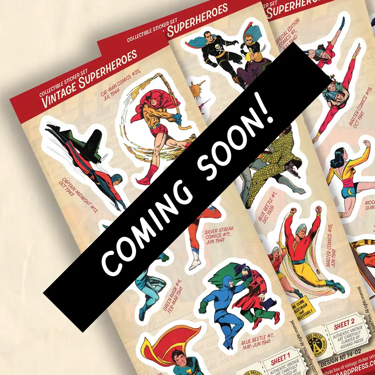 Vintage art sticker sets from Asgard Press - coming soon!