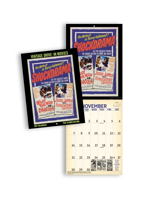 Asgard Press Studio wall calendar open spread and cover images shown to provide size and scale.