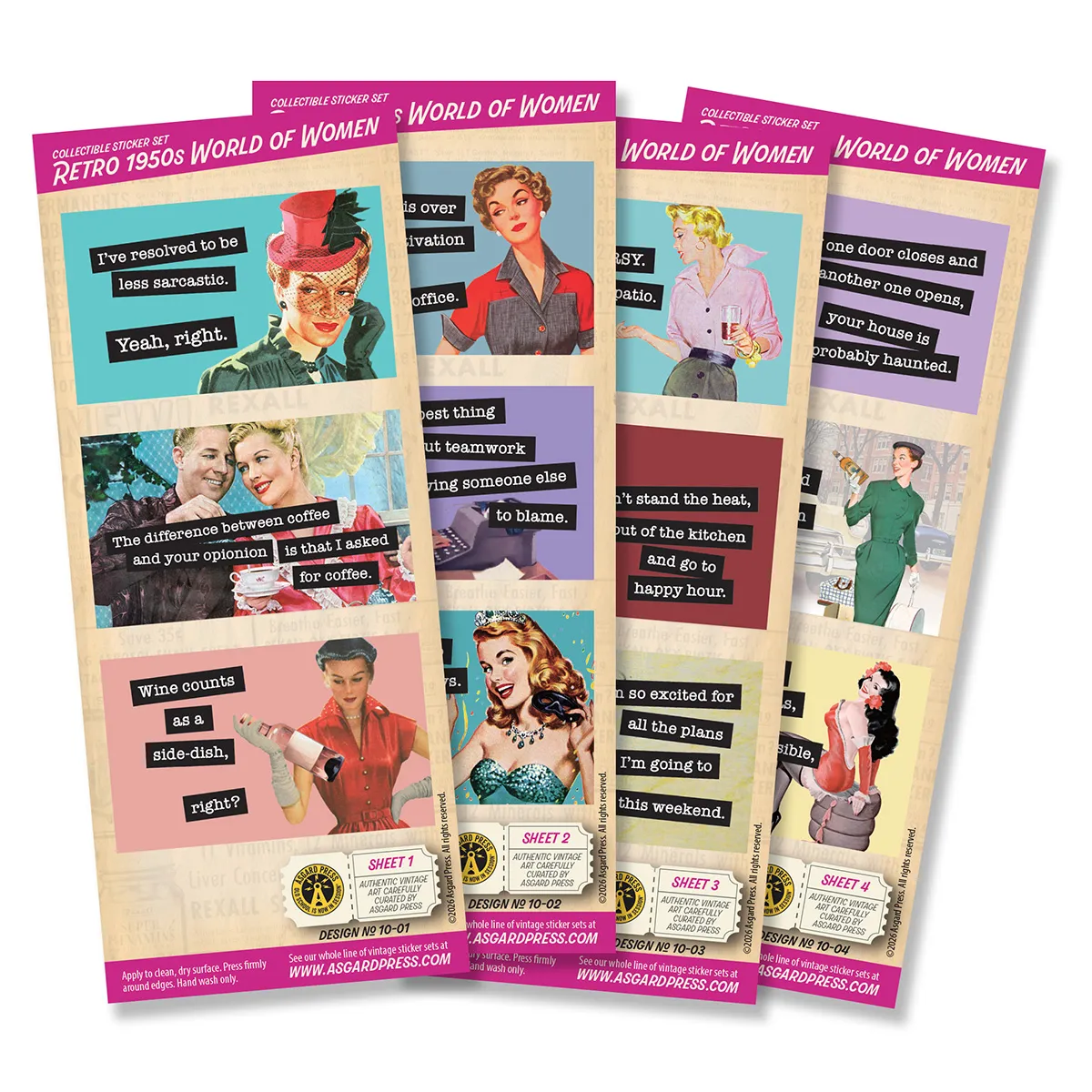 4-Sheet Retro World of Women Sticker Set