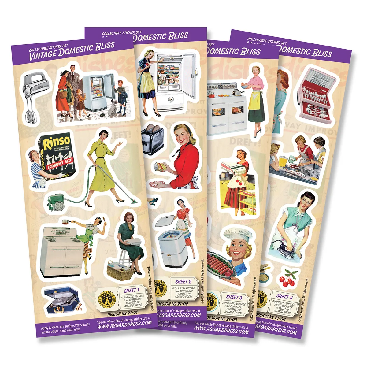 4-Sheet Vintage Domestic Bliss Sticker Set