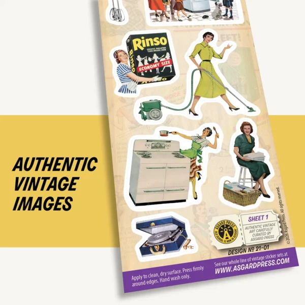 Graphic showing authentic retro artwork of Vintage Domestic Bliss sticker sheet
