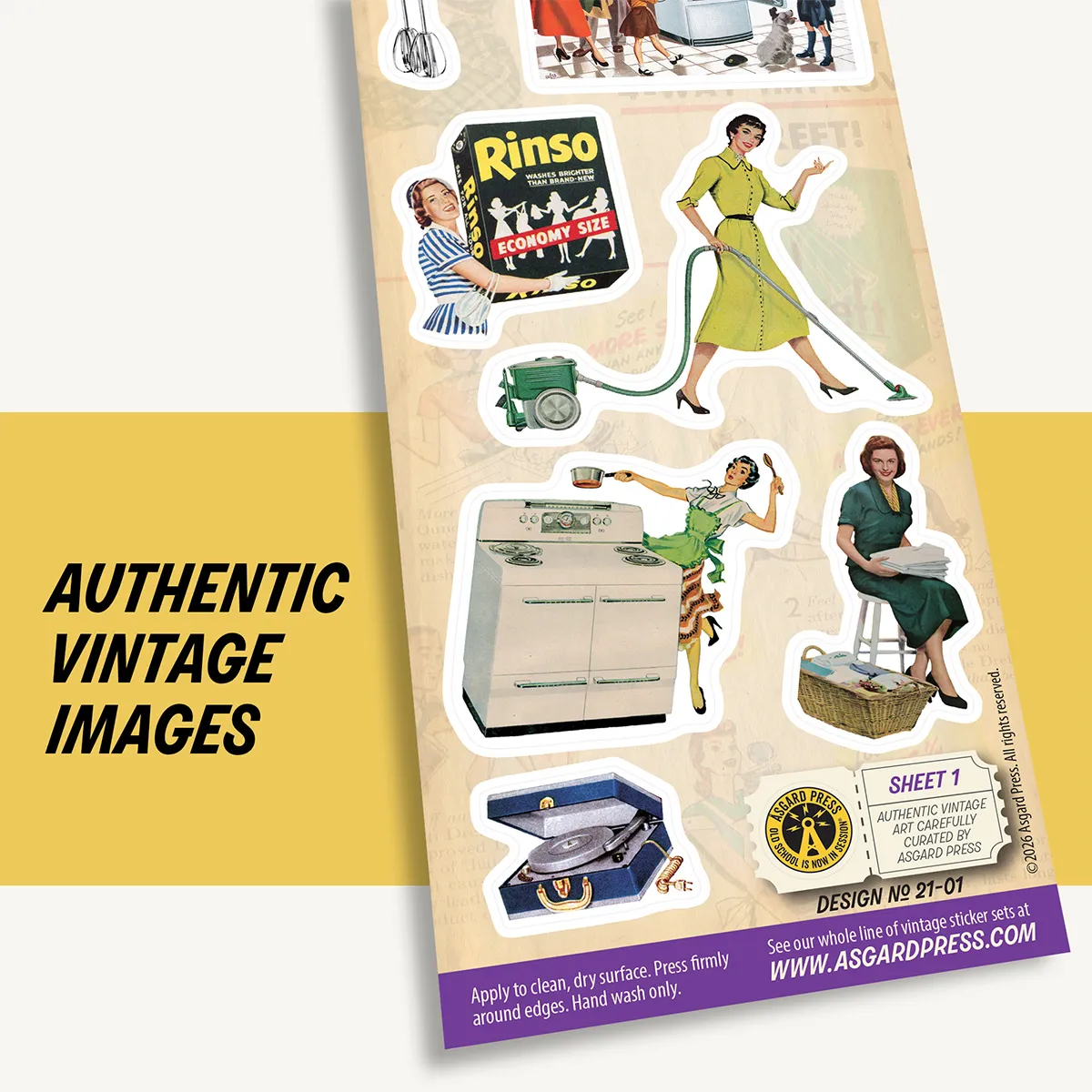 Graphic showing authentic retro artwork of Vintage Domestic Bliss sticker sheet