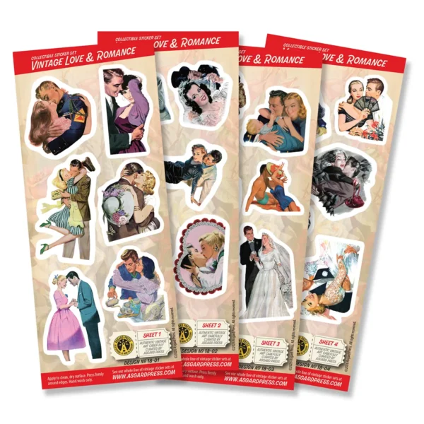 4-Sheet Vintage Love & Romance Sticker Set