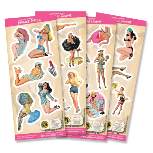 4-Sheet Vintage Pinups Sticker Set