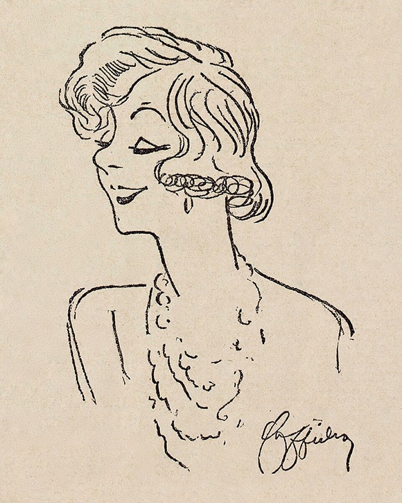 Caricature of French singer and actress Yvonne Printemps by Leonetto Cappiello, 1924.