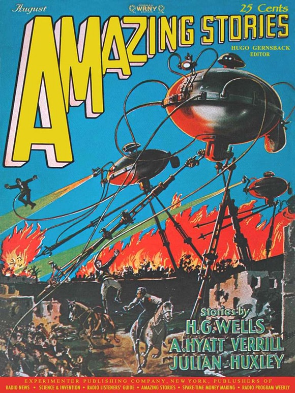 Cover art for the August 1927 issue of Amazing Stories.