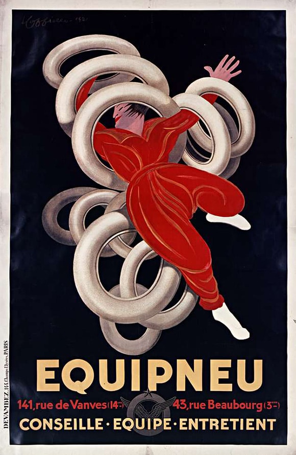 "Equipmeu Conseille Equipe Entretient" poster by Leonetto Cappiello, 1931.