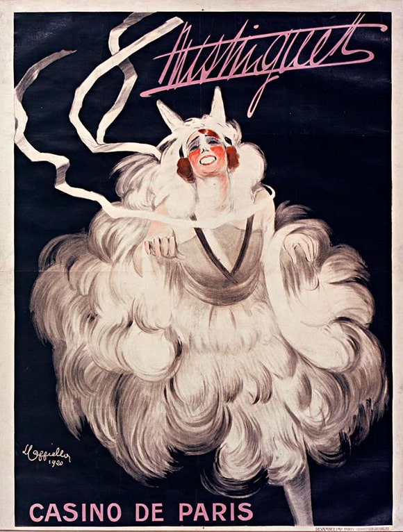 "MIstinguett Casino de Paris" poster by Leonetto Cappiello, 1910.