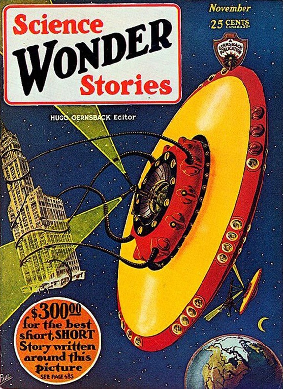 Cover art for the November 1929 issue of Science Wonder Stories.