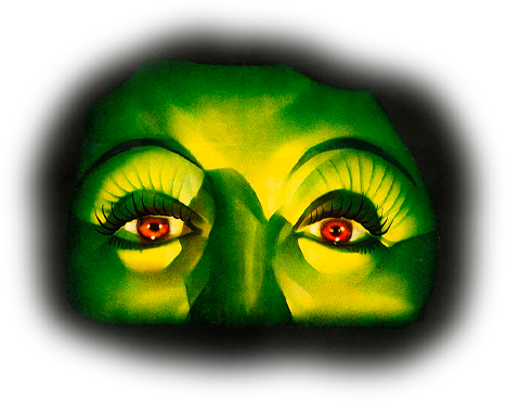 Spooky image of eyes from the Dracula's Daughter movie posters.