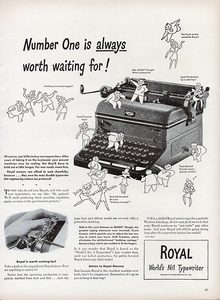Royal typewriter ad, 1944.