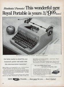 Royal typewriter ad, 1953.