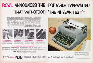 Royal typewriter ad, 1953.