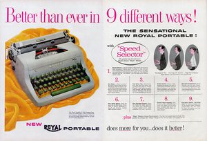 Royal typewriter ad, 1953.