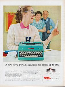 Royal typewriter ad, 1957.