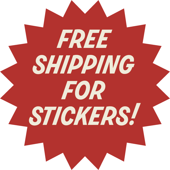 Badge: Free Shipping for Stickers!