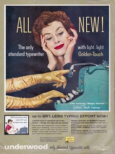 Underwood typewriter ad, 1957.