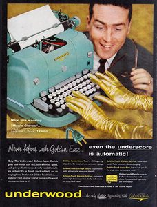 Underwood typewriter ad, 1957.